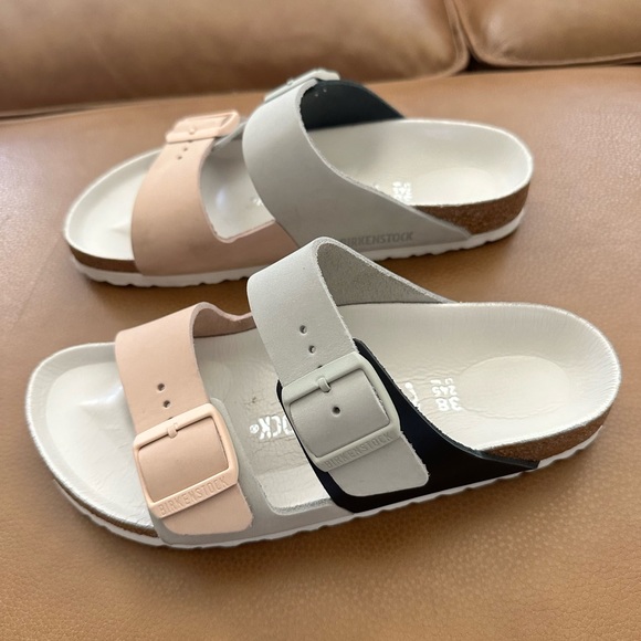 Birkenstock Shoes - Birkenstock nubuck leather Arizona Sandal in Colorblock Sz 8/38